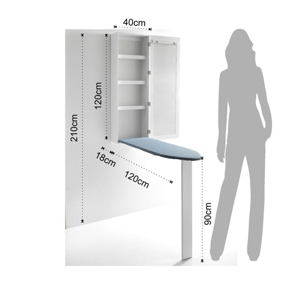 Zidna daska za peglanje sa zrcalom Tomasucci Pratiko-image-3