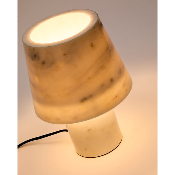 Mramorna stolna lampa boje slonovače s mramornim sjenilom (visina 27 cm) Alaro – Kave Home-image-2