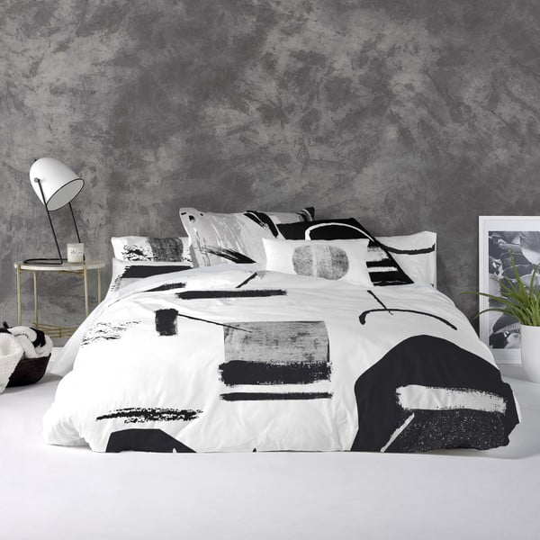 Pamučna navlaka za pokrivač Blanc Shapes, 200 x 200 cm-image-1