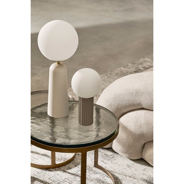 Bijela metalna stolna lampa sa staklenim sjenilom (visina 51 cm) Delphine – Bizzotto-image-1