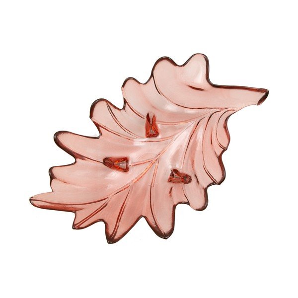 Ružičasta posuda od recikliranog stakla Mauro Ferretti Leaf, 33 x 20 cm-image-3