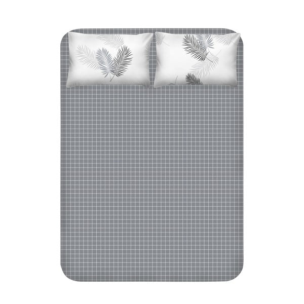 Set plahti i 2 jastučnice EnLora Home Pipong bijela siva, 240 x 260 cm