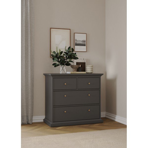 Siva niska komoda 96x87 cm Paris – Tvilum-image-1