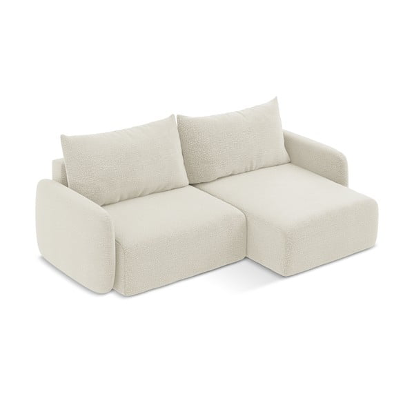 Krem sklopiva/s prostorom za odlaganje kutna garnitura (s desnim kutom) Kalena – Makamii-image-3