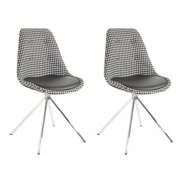 Set od 2 crno-bijele blagovaonske stolice Støraa Dylan