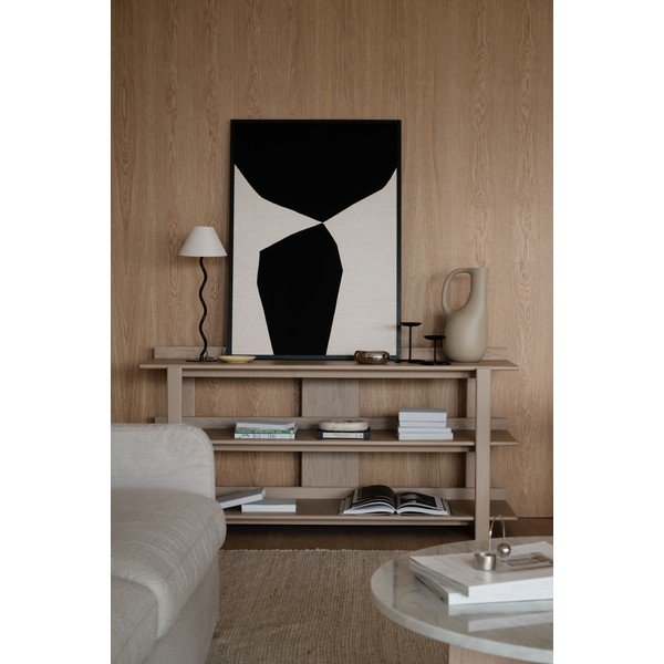 Pomoćni stol s pločom stola u dekoru hrasta u svijetloj prirodnoj boji 43x150 cm Kilian – Rowico-image-3