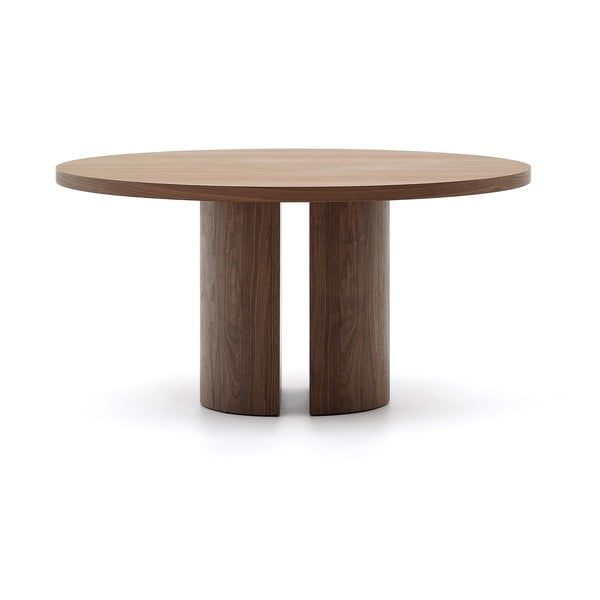 Smeđi okrugli blagovaonski stol u dekoru oraha ø 150 cm Nealy – Kave Home