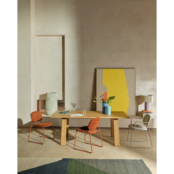 Proširiv blagovaonski stol s dodatnom pločom s pločom stola u dekoru hrasta 95x200 cm Arlen – Kave Home-image-1