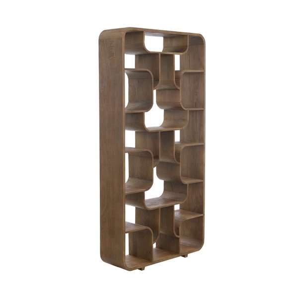 Regal od masivnog manga u tamnoj prirodnoj boji 100x200x30 cm Labare – Light & Living