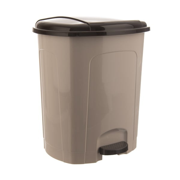 Smeđa plastična kanta za smeće s pedalom 30 l – Orion