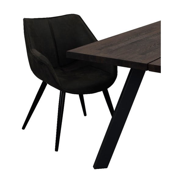 Crna stolica s crnim metalnom bazom Rowico Echo-image-4