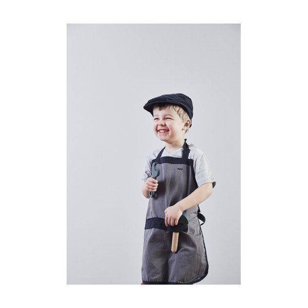 Siva dječja radna pregača s kapom Flexa Play Builder´s Costume-image-1