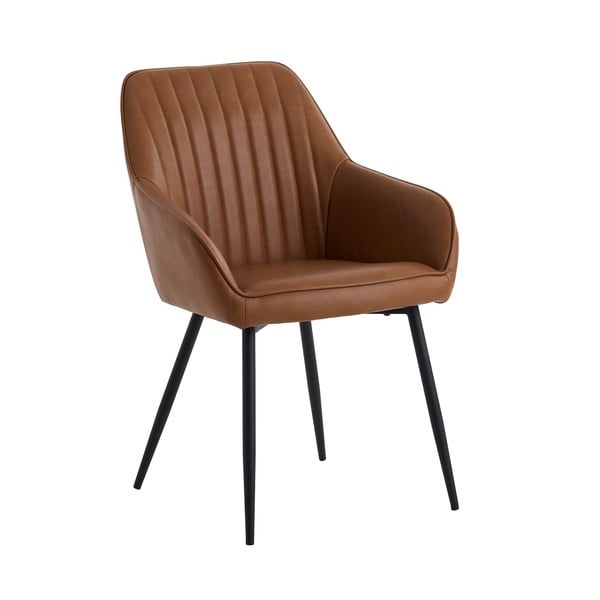 Smeđe podstavljene blagovaonske stolice u setu s naslonima za ruke 2 kom Nolan Stripe – Unique Furniture