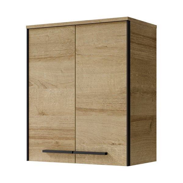 Zidni kupaonski ormarić u dekoru hrasta u prirodnoj boji 72x60 cm Quickset 395 – Pelipal-image-1