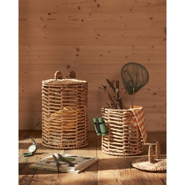 Dječje kutije za pohranu u setu 2 kom od vodenog zumbula u prirodnoj boji ø 30x50 cm Venezia – Kave Home-image-1