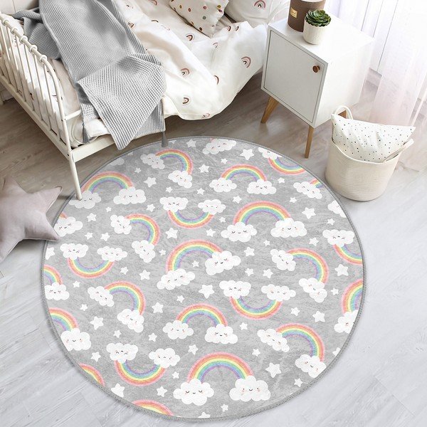 Sivi dječji tepih ø 120 cm Comfort – Mila Home-image-3