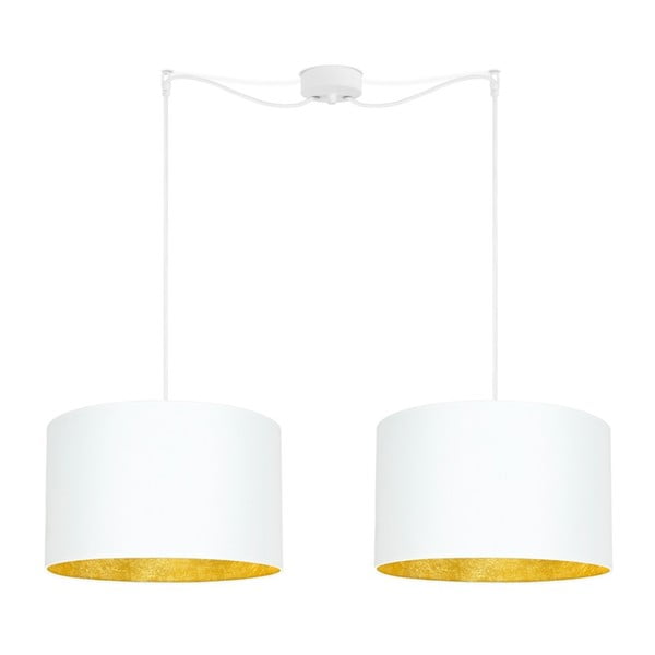 Bijela dupla stropna svjetiljka s unutarnjom stranom zlatne boje Sotto Luce Mika