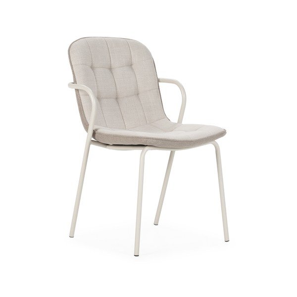 Bež podstavljena blagovaonska stolica s naslonima za ruke Angie – Marckeric