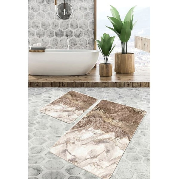 Smeđe kupaonske prostirke u setu 2 kom 60x100 cm – Mila Home-image-3