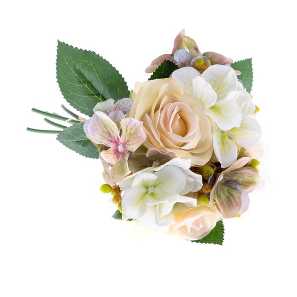 Umjetni ukrasni buket hortenzija i Dakls Basso ruže