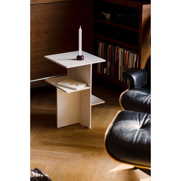 Sivo-bež noćni ormarić s policama Atik – noo.ma-image-1