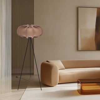 Smeđa stojeća svjetiljka s tekstilnim sjenilom (visina 147 cm) Cafee – Candellux Lighting