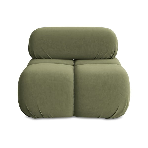 Svijetlo zelena baršunasti modularna sjedeća garnitura Lokua – Makamii