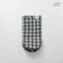 Lanena kuhinjska rukavica Forest Green Gingham – Linen Tales