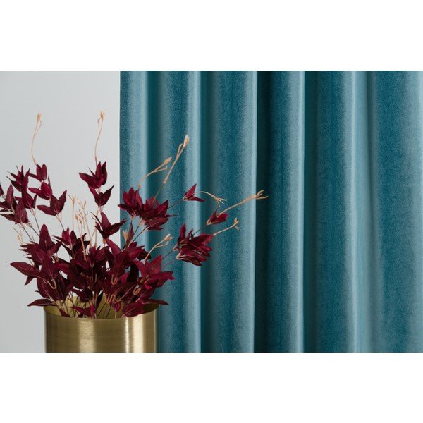 Tirkizna zavjesa od samta 140x260 cm Novara – Mendola Fabrics-image-3