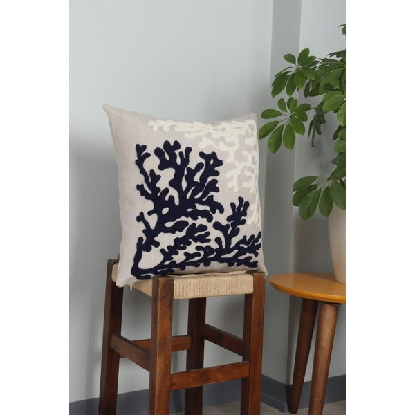 Laneni ukrasni jastuk 43x43 cm Mercan – Mioli Decor-image-2