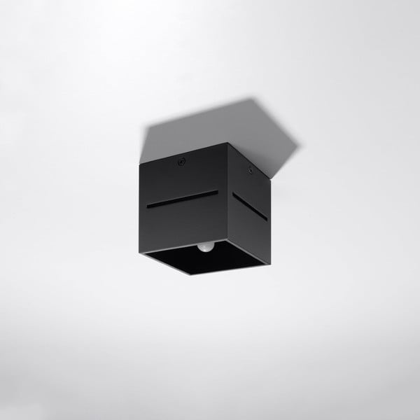 Crna stropna svjetiljka s metalnim sjenilom 10x10 cm Lorum – Nice Lamps