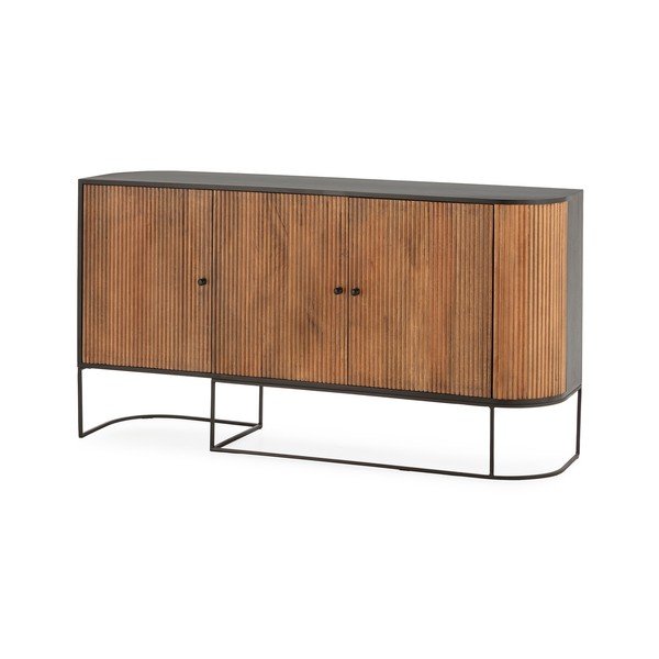 Komoda od masivnog manga u prirodnoj boji 165x90x40 cm Curve – MOME-image-3