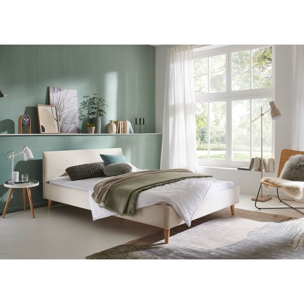 Bež tapecirani bračni krevet bez podnice 140x200 cm Wicki – Meise Möbel-image-1