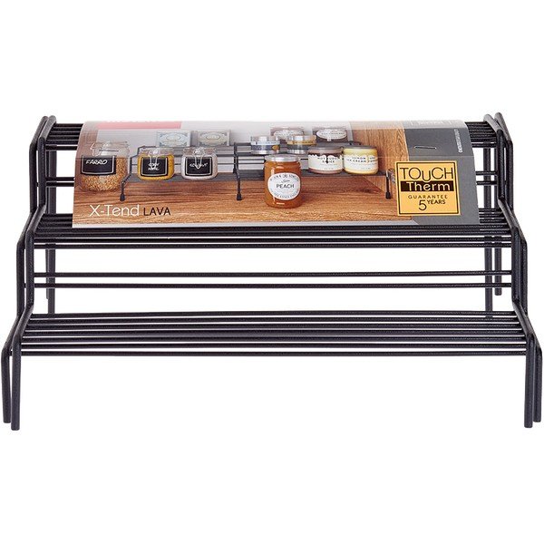 Crna podesiva dodatna polica za kuhinju Metaltex Lava-image-2