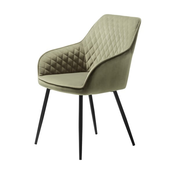 Kaki zelena podstavljena blagovaonska stolica s naslonima za ruke Milton – Unique Furniture-image-2