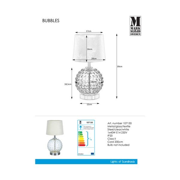 Markslöjd Bubbles Steel stolna lampa-image-1