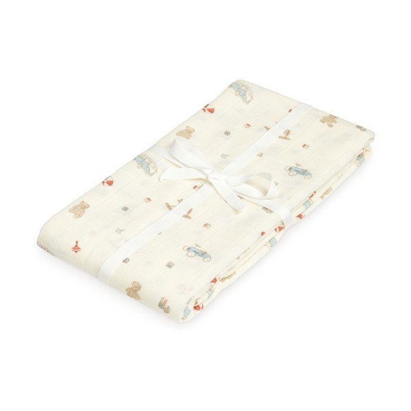 Svijetlo žuta deka za bebe od organskog pamuka za zamatanje 120x120 cm Off-White – Cam Cam Copenhagen