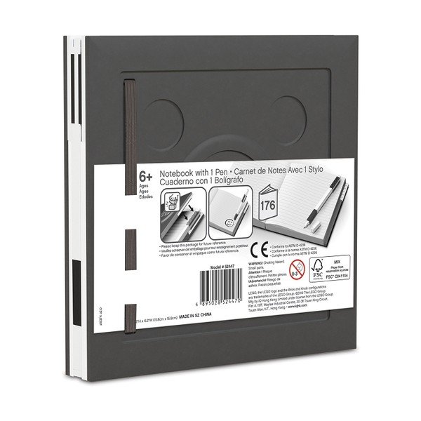Crna četvrtasta bilježnica s gel kemijskom olovkom LEGO®, 15,9 x 15,9 cm-image-2