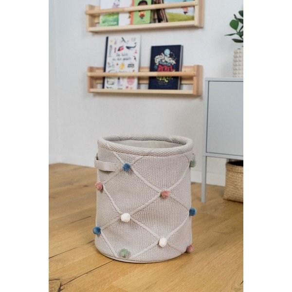 Svjetlo smeđa tekstilna dječja kutija za pohranu ø 30x35 cm Taupe – Kindsgut-image-4