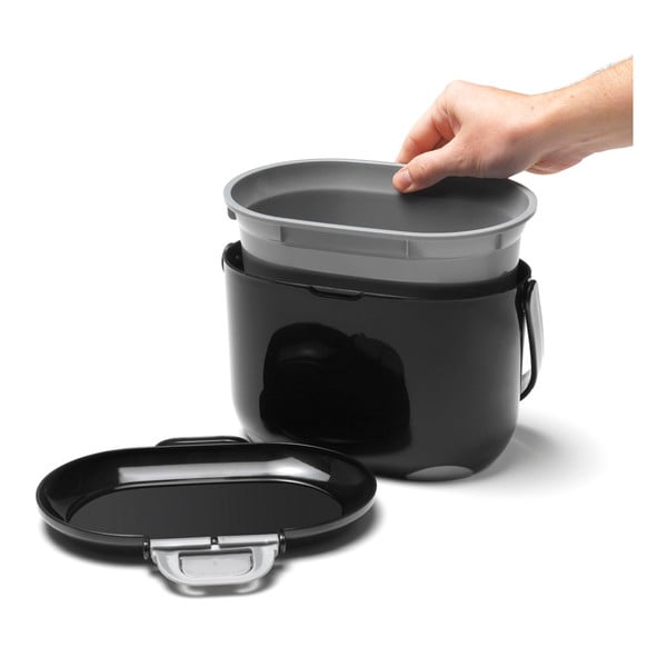 Crno-siva kanta za kompostabilni otpad Addis Caddy, 2,5 l-image-3