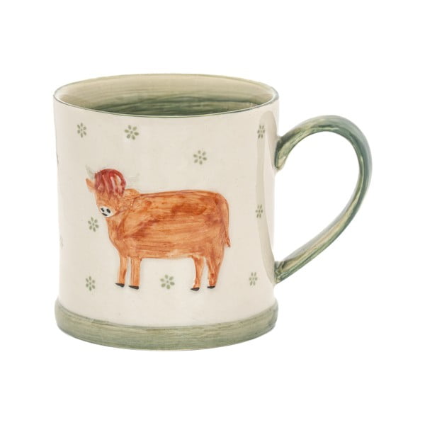 Zelena/bež šalica od kamenine 225 ml Cow – Sass & Belle