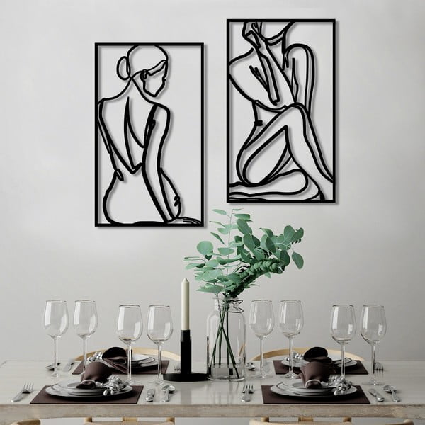 Metalni zidni ukras 42x70 cm Minimalist Female - Wallity-image-2