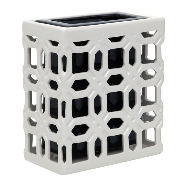 Crno-bijela keramička vaza Mauro Ferretti, visina 22,5 cm
