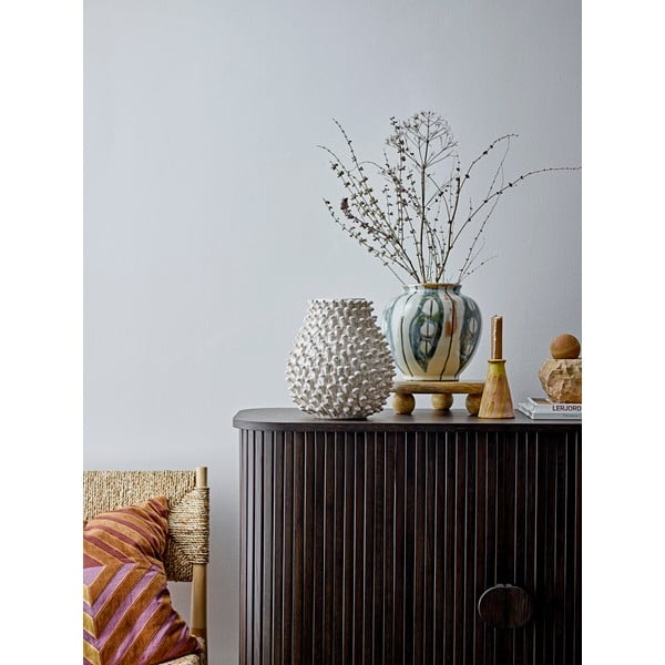 Krem ručno izrađena vaza od kamenine Spikey – Bloomingville-image-1