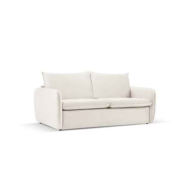 Krem baršunasta sklopiva sofa 214 cm Vienna – Cosmopolitan Design-image-1