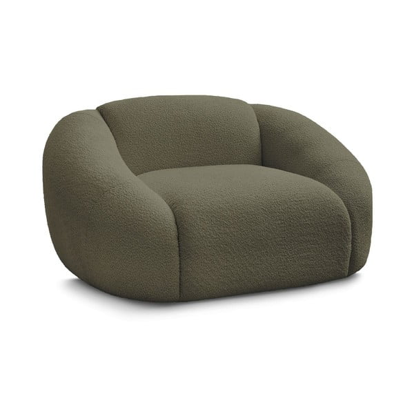 Zelena fotelja od bouclé tkanine Tina – Bobochic Paris