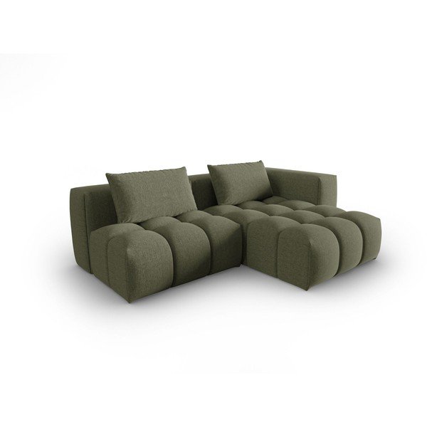 Tamno zelena kutna garnitura (s desnim kutom/s ležaljkom) Verona – Cosmopolitan Design