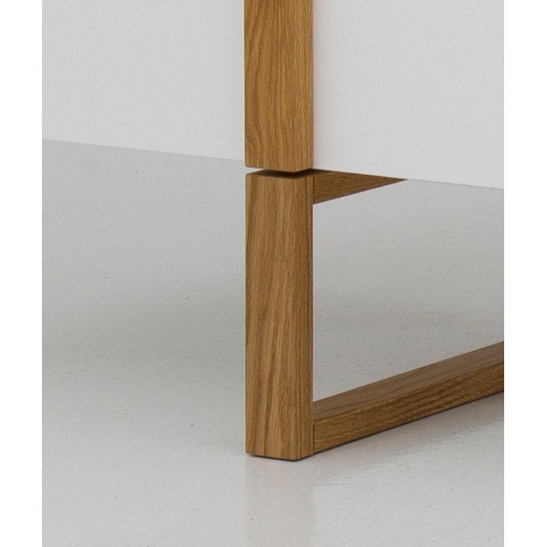 Bijela TV komoda s hrastovim nogama Tenzo Birka-image-1