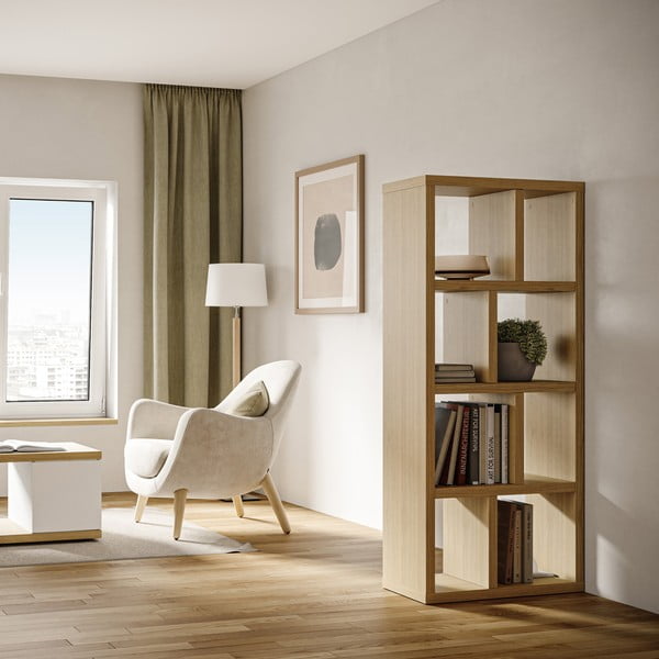 Biblioteka u dekoru hrasta u prirodnoj boji 70x159 cm Berlin – TemaHome-image-1