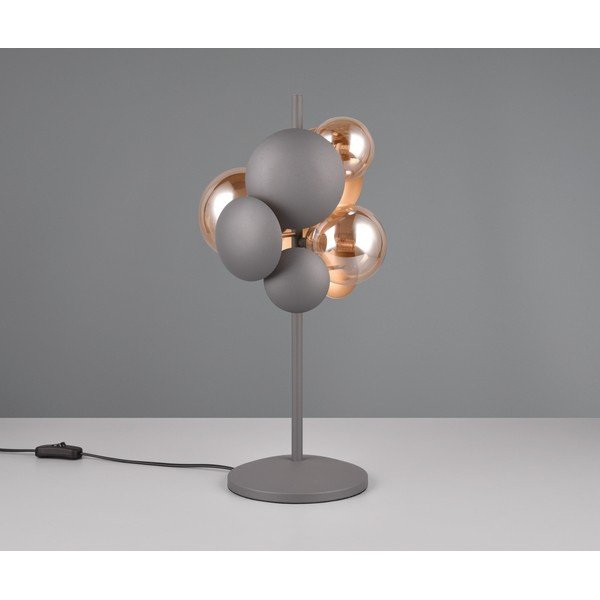 Siva/u zlatnoj boji stolna lampa sa staklenim sjenilom (visina 50 cm) Bubble – Trio Select-image-2